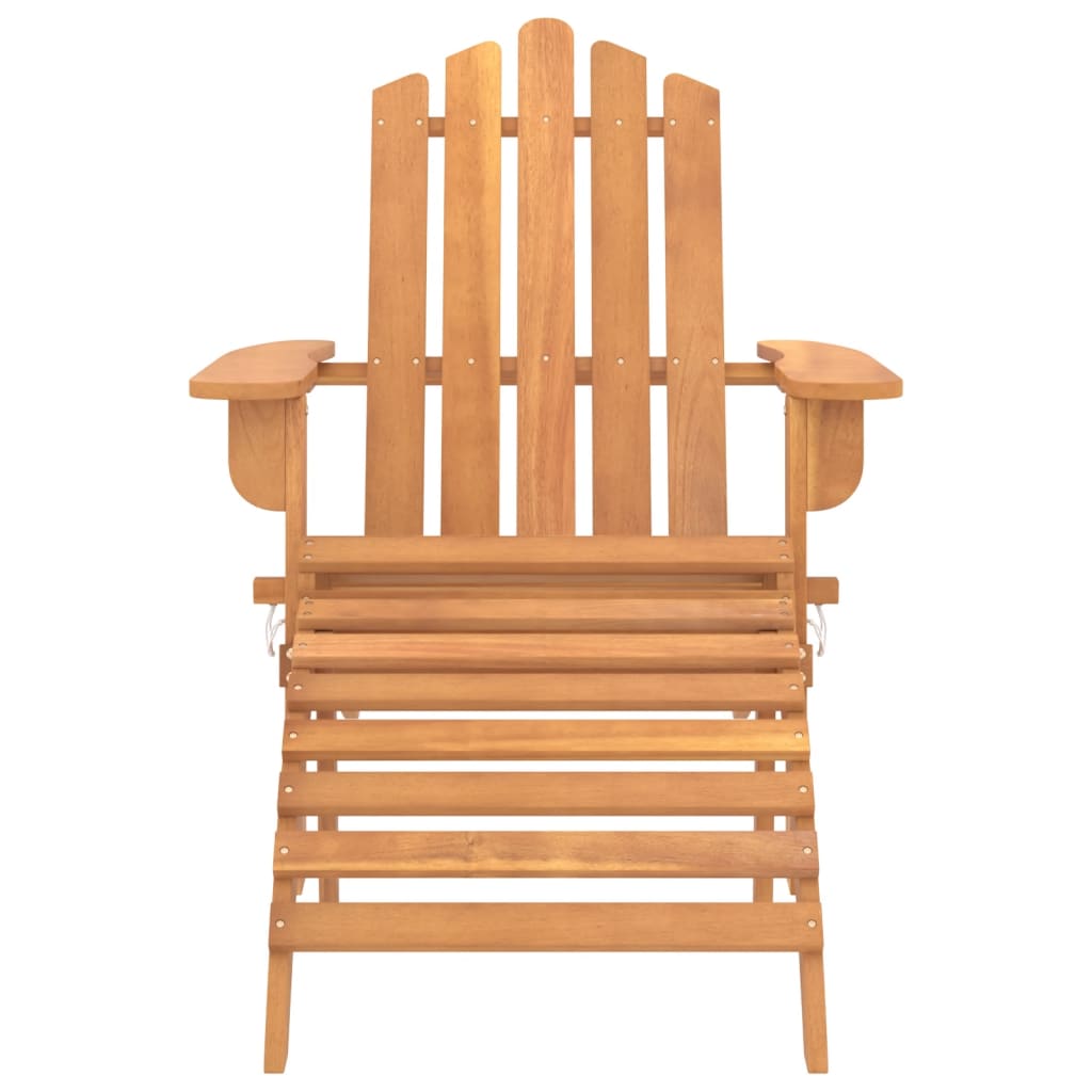 vidaXL Garden Adirondack Chair with Footrest Solid Acacia Wood