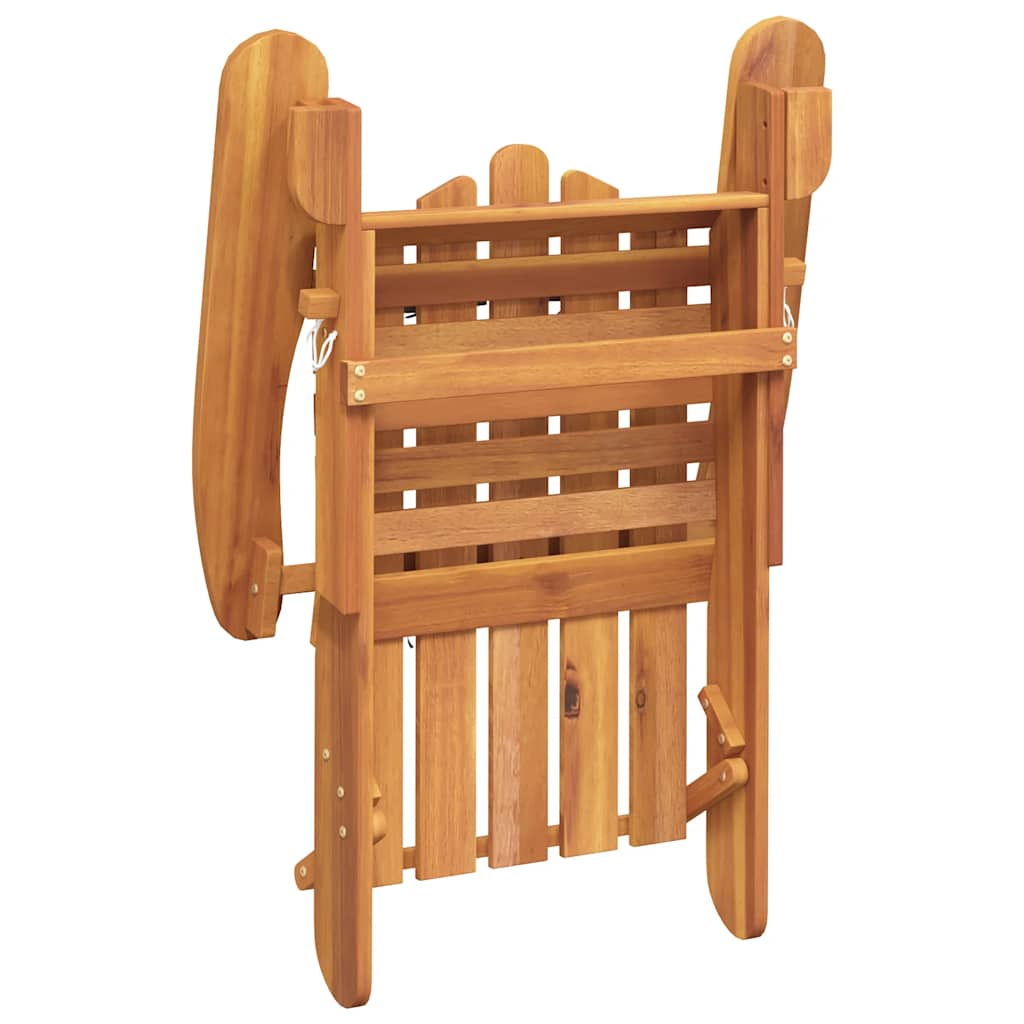 Garden Adirondack Chair with Footrest Solid Acacia Wood
