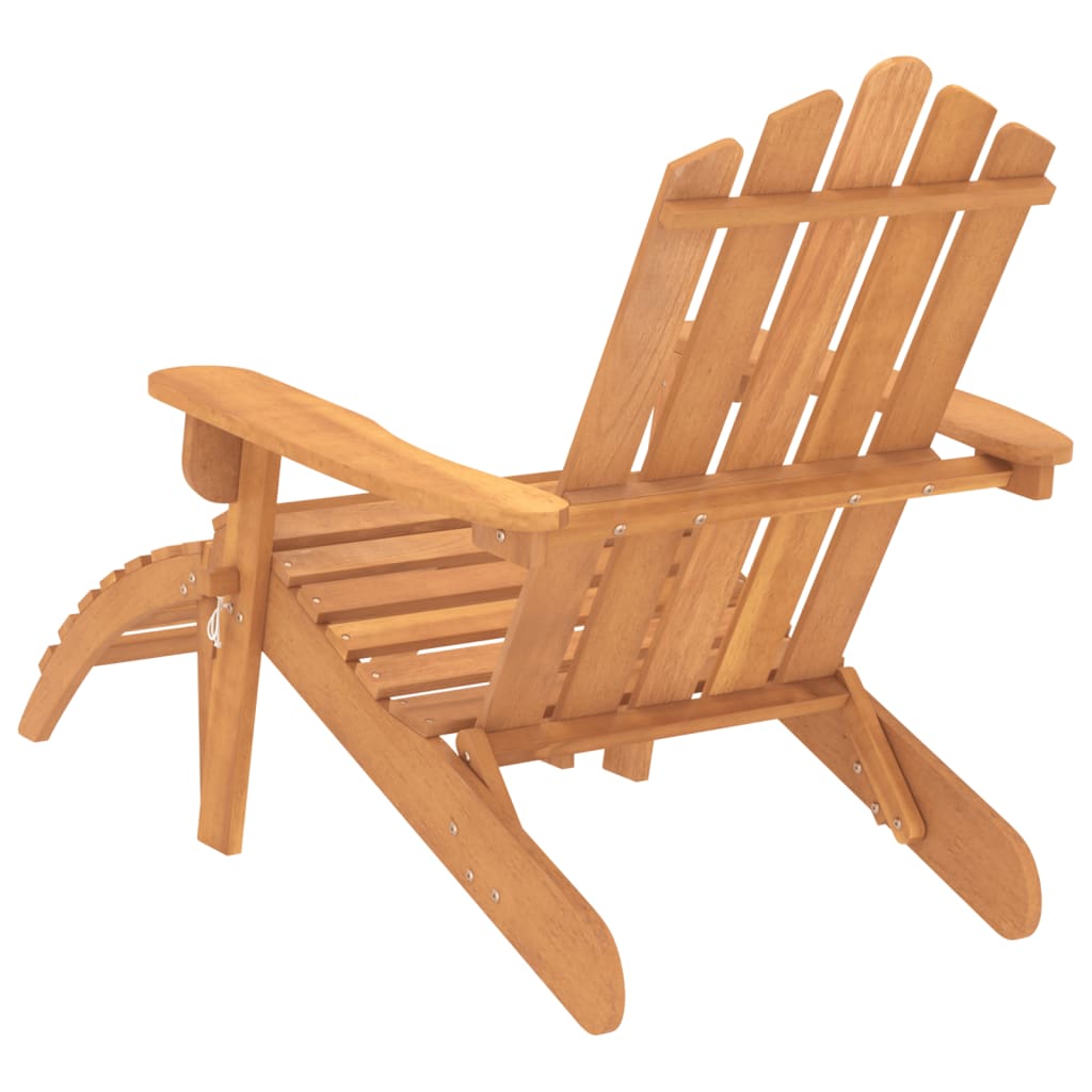 vidaXL Garden Adirondack Chair with Footrest Solid Acacia Wood