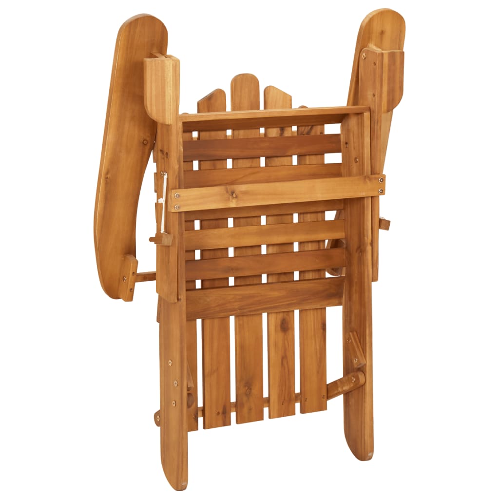 vidaXL Garden Adirondack Chair with Footrest Solid Acacia Wood