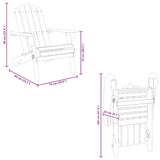 Garden Adirondack Chair with Footrest Solid Acacia Wood