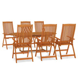 7 Piece Garden Dining Set Solid Wood Eucalyptus