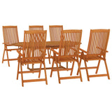 7 Piece Garden Dining Set Solid Wood Eucalyptus