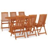 7 Piece Garden Dining Set Solid Wood Eucalyptus