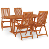 5 Piece Garden Dining Set Solid Wood Eucalyptus