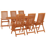 7 Piece Garden Dining Set Solid Wood Eucalyptus