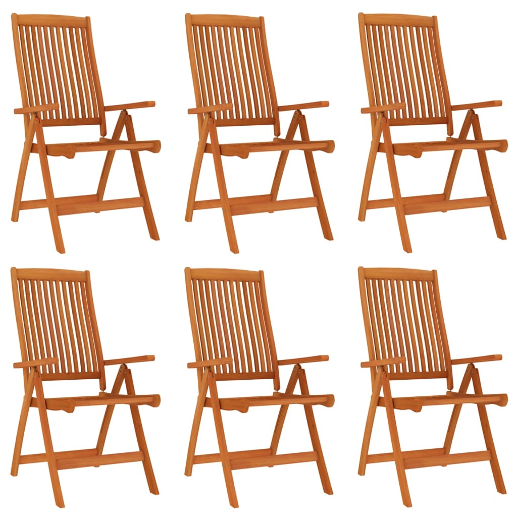 Folding Garden Chairs 6 pcs Solid Wood Eucalyptus