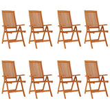 Folding Garden Chairs 8 pcs Solid Wood Eucalyptus