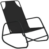 Rocking Sun Loungers 2 pcs Black Steel and Textilene