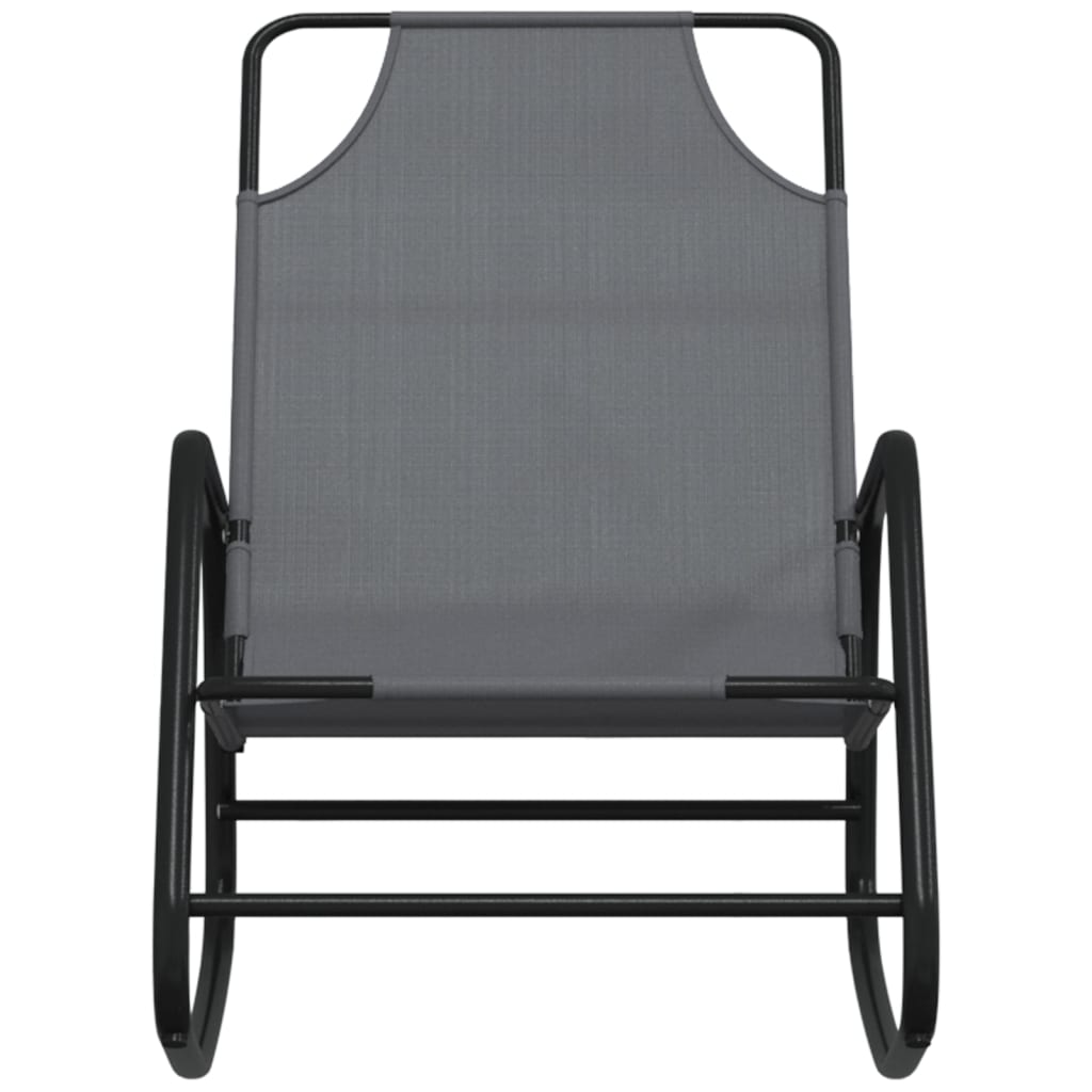 Rocking Sun Loungers 2 pcs Grey Steel and Textilene