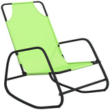 Rocking Sun Loungers 2 pcs Green Steel and Textilene