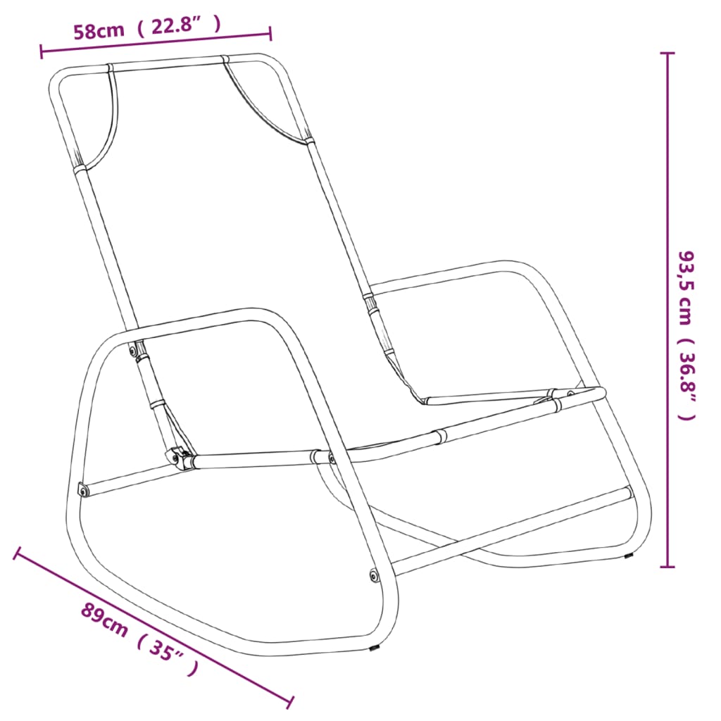 Rocking Sun Loungers 2 pcs Green Steel and Textilene