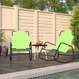 Rocking Sun Loungers 2 pcs Green Steel and Textilene