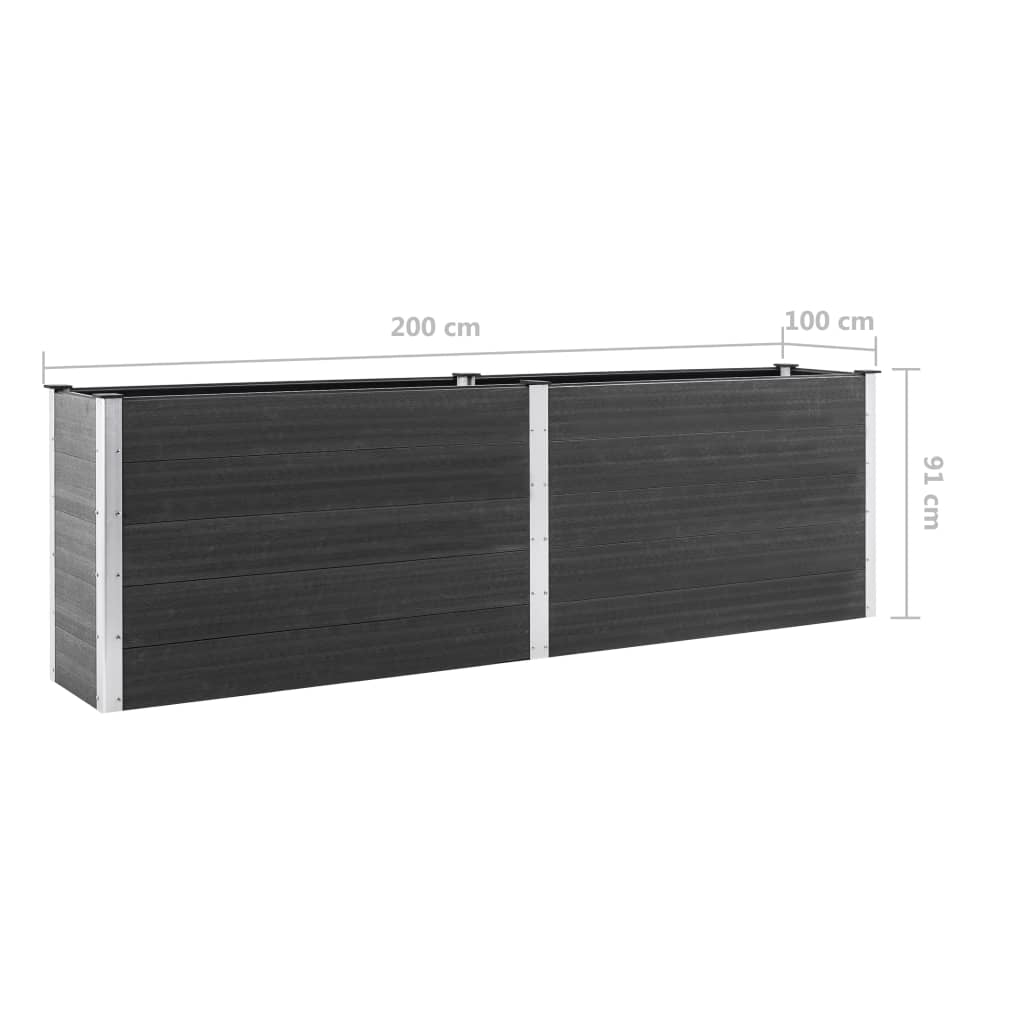 Garden Raised Bed 200x100x91 cm WPC Grey