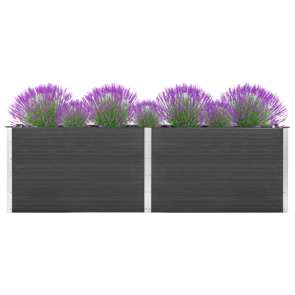 Garden Raised Bed 200x100x91 cm WPC Grey