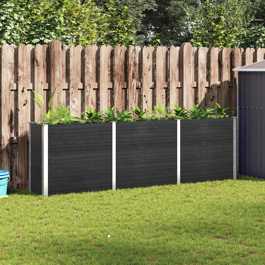 Garden Raised Bed Grey 300x50x91 cm WPC