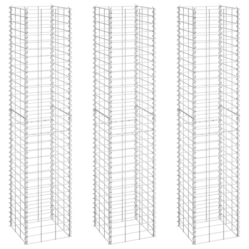 Gabion Raised Beds 3 pcs 30x30x150 cm Iron