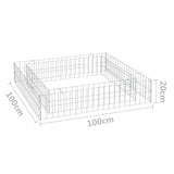 Gabion Raised Bed Galvanised Steel 100x100x20 cm