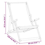 Folding Beach Chair Solid Wood Teak Cream