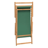 vidaXL Folding Beach Chair Solid Wood Teak Green