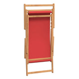 vidaXL Folding Beach Chair Solid Wood Teak Red