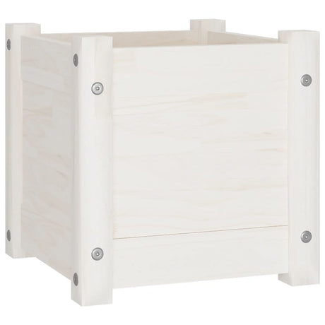 Garden Planter White 31x31x31 cm Solid Pinewood