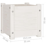 Garden Planter White 31x31x31 cm Solid Pinewood