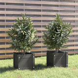 Garden Planters 2 pcs Grey 31x31x31 cm Solid Pinewood