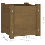 Garden Planter Honey Brown 31x31x31 cm Solid Pinewood