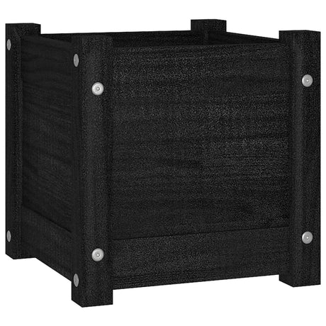 Garden Planter Black 31x31x31 cm Solid Pinewood