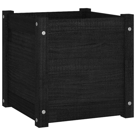 Garden Planter Black 40x40x40 cm Solid Pinewood