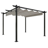 Garden Gazebo with Retractable Roof 3x3 m Cream