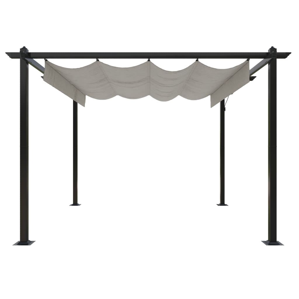 Garden Gazebo with Retractable Roof 3x3 m Cream