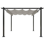 Garden Gazebo with Retractable Roof 3x3 m Cream