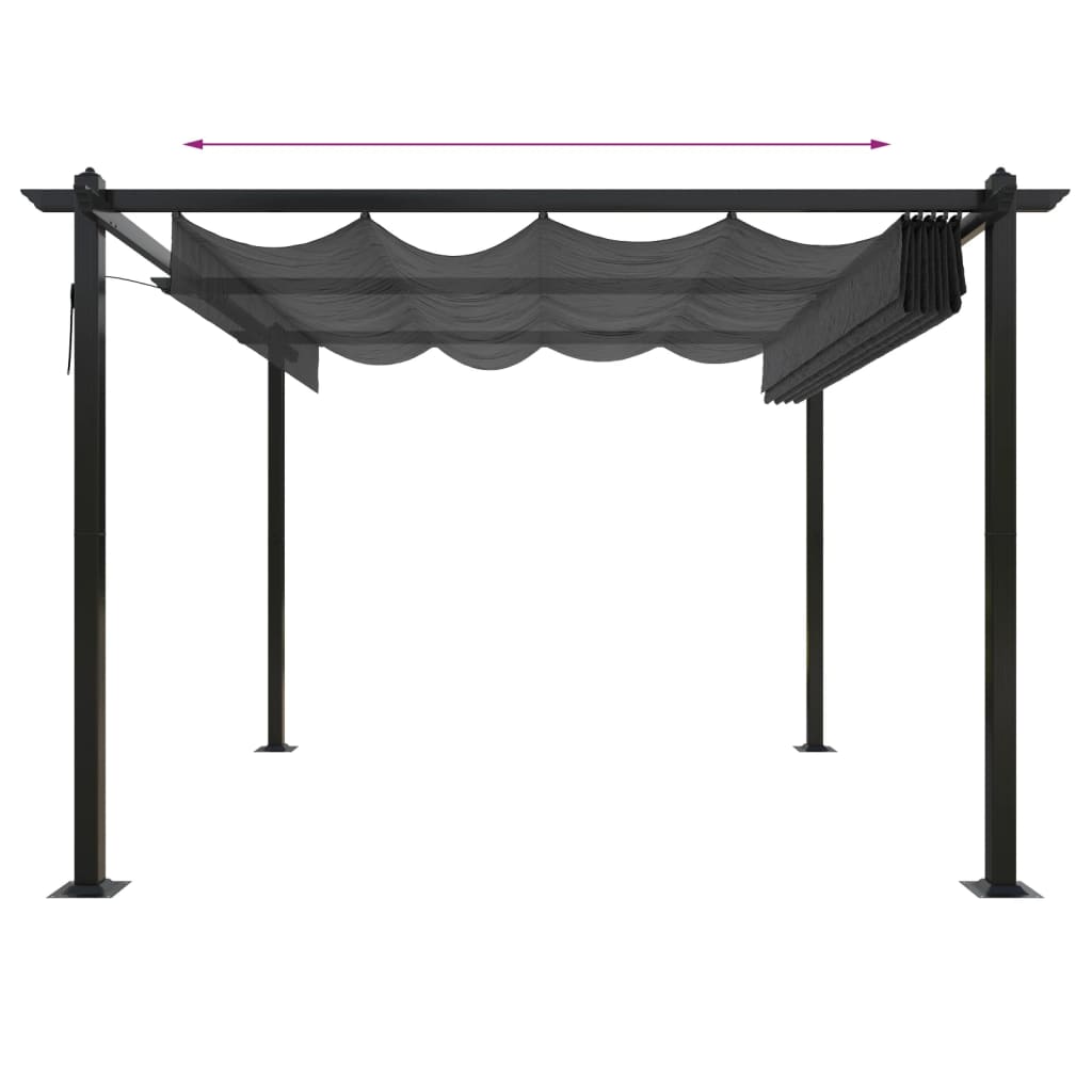 Garden Gazebo with Retractable Roof 3x3 m Anthracite