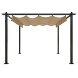 Garden Gazebo with Retractable Roof 3x3 m Taupe