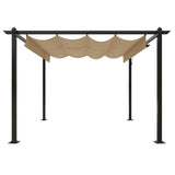 Garden Gazebo with Retractable Roof 3x3 m Taupe