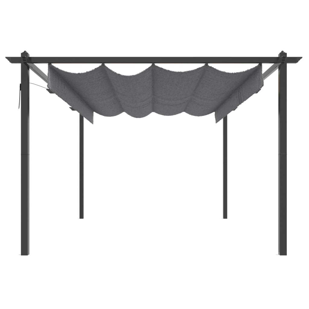 Garden Gazebo with Retractable Roof 4x3 m Anthracite