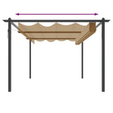 Garden Gazebo with Retractable Roof 4x3 m Taupe
