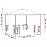 Gazebo with Sidewalls&Double Roofs 3x3 m Anthracite