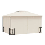 Gazebo with Sidewalls&Double Roofs 3x4 m Cream