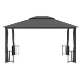 Gazebo with Sidewalls&Double Roofs 3x4 m Anthracite