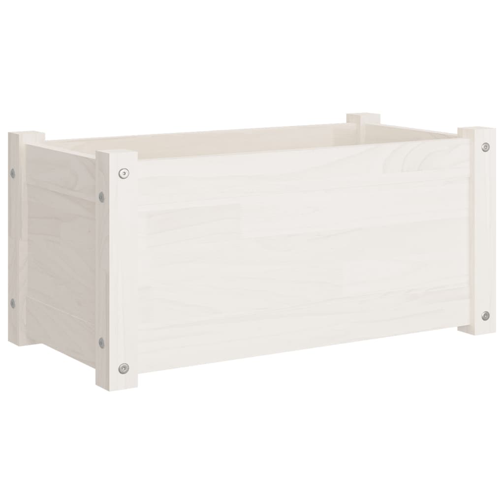 Garden Planter White 60x31x31 cm Solid Pinewood