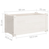 Garden Planter White 60x31x31 cm Solid Pinewood