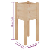 Garden Planter 31x31x70 cm Solid Pinewood