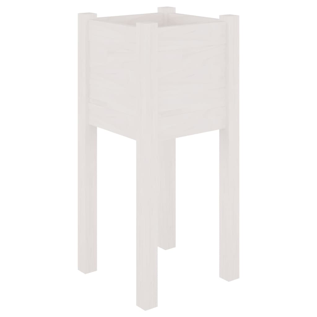 Garden Planters 2 pcs White 31x31x70 cm Solid Pinewood