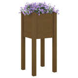 Garden Planter Honey Brown 31x31x70 cm Solid Pinewood