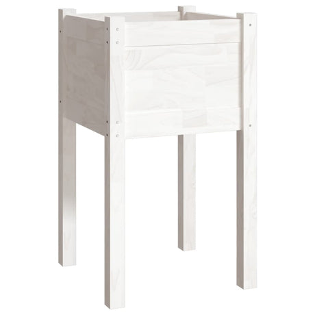 Garden Planter White 40x40x70 cm Solid Pinewood