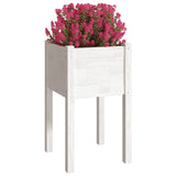 Garden Planter White 40x40x70 cm Solid Pinewood