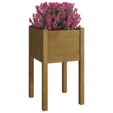 Garden Planter Honey Brown 40x40x70 cm Solid Pinewood